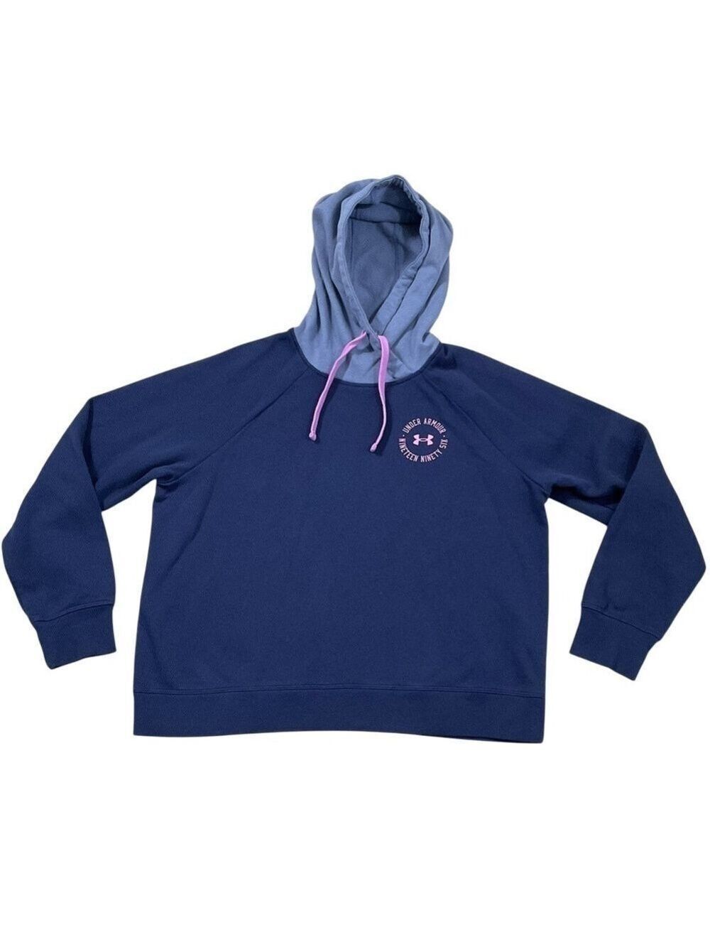Under Armour  Rival Cb Fleece Top, Color Midnight Navy/Aurora Purple/Jellyfish